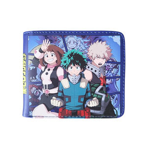 Japanese Anime My hero Academia Characters One Size Leather Purse Blue Wallet